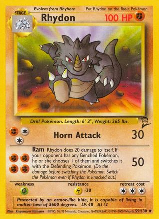 Base Set 2  059/130 Rhydon  - Uncommon