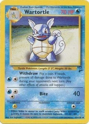 Base Set 2  063/130 Wartortle  - Uncommon