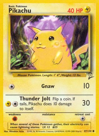 Base Set 2  087/130 Pikachu  - Common