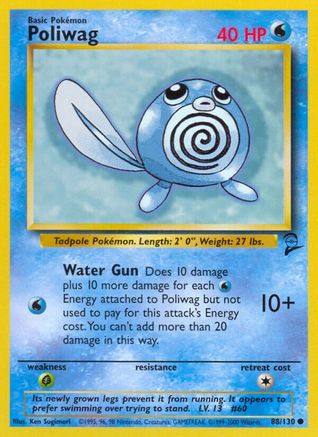 Base Set 2  088/130 Poliwag  - Common