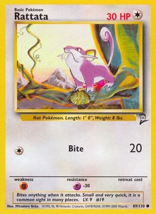 Base Set 2  089/130 Rattata  - Common