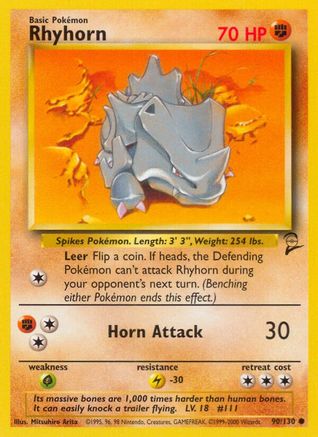 Base Set 2  090/130 Rhyhorn  - Common