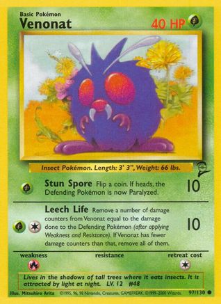 Base Set 2  097/130 Venonat  - Common