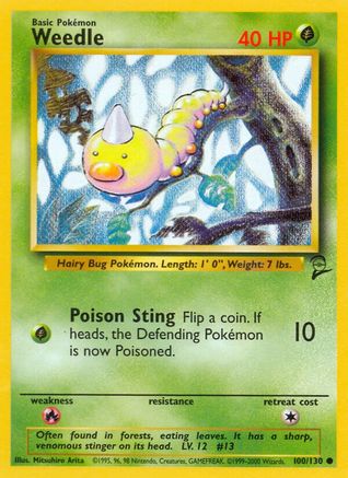 Base Set 2  100/130 Weedle  - Common