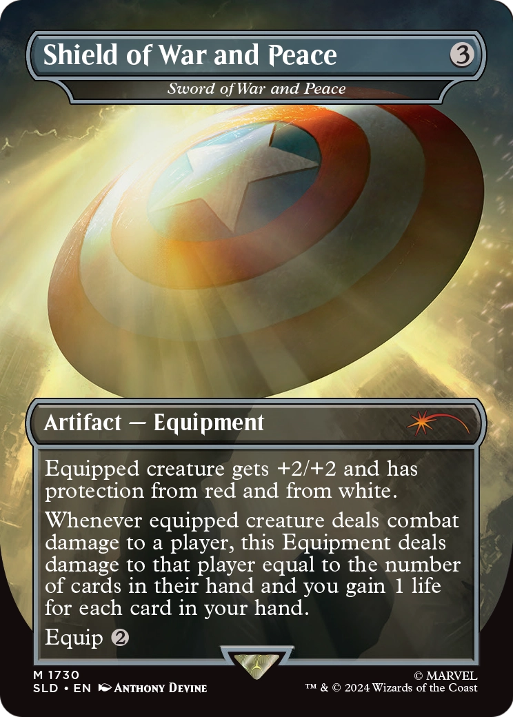 Secret Lair Drop / Shield of War and Peace - (SLD-1730) - Shield of War and Peace - Sword of War and Peace (Borderless)