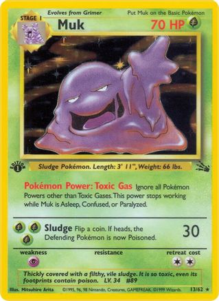 Fossil  013/62 Muk (13)  - 1st Edition Holofoil - Holo Rare