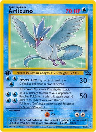Fossil  017/62 Articuno (17)  - Unlimited - Rare