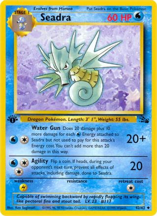 Fossil  042/62 Seadra  - Unlimited - Uncommon