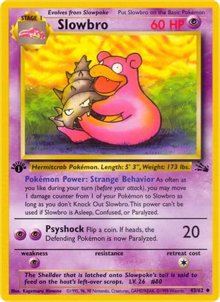 Fossil  043/62 Slowbro  - Unlimited - Uncommon