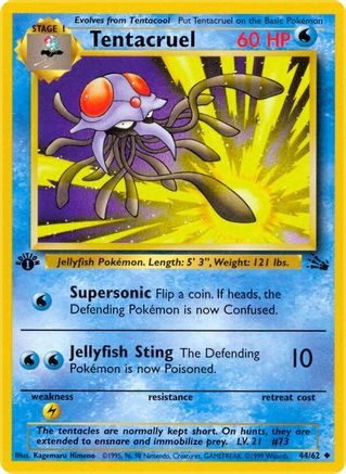 Fossil  044/62 Tentacruel  - 1st Edition - Uncommon