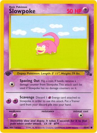 Fossil  055/62 Slowpoke  - Unlimited - Common