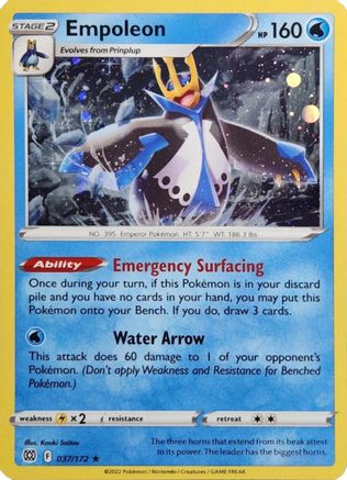 Miscellaneous Cards & Products  037/172 Empoleon  - Holofoil - Holo Rare