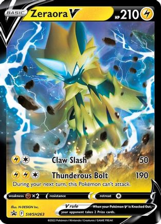 SWSH Sword & Shield Promo Cards  SWSH263 Zeraora V  - Holofoil - Promo