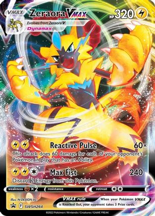 SWSH Sword & Shield Promo Cards  SWSH264 Zeraora VMAX  - Holofoil - Promo