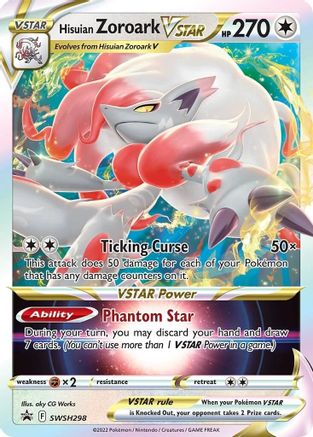 SWSH Sword & Shield Promo Cards  SWSH298 Hisuian Zoroark VSTAR  - Holofoil - Promo