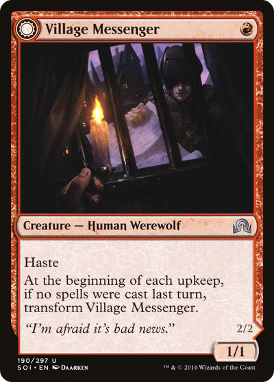 Shadows over Innistrad - (SOI-190) - Village Messenger: (Double Faced Transform)