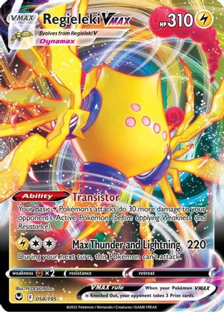 SWSH12 Silver Tempest  058/195 Regieleki VMAX  - Holofoil - Ultra Rare