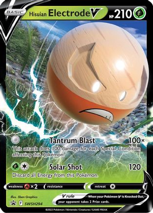 SWSH Sword & Shield Promo Cards  SWSH294 Hisuian Electrode V  - Holofoil - Promo