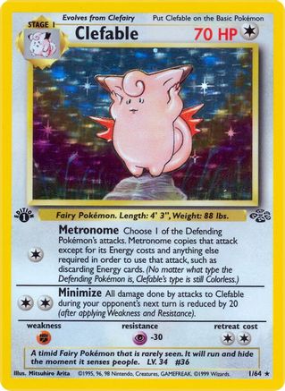 Jungle  001/64 Clefable (1)  - 1st Edition Holofoil - Holo Rare