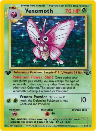 Jungle  013/64 Venomoth (13)  - Unlimited Holofoil - Holo Rare