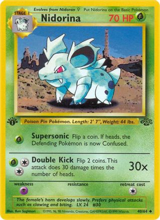 Jungle  040/64 Nidorina  - 1st Edition - Uncommon