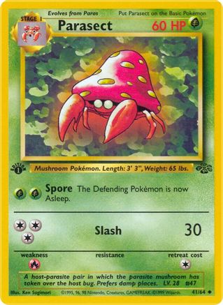 Jungle  041/64 Parasect  - 1st Edition - Uncommon