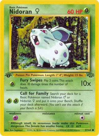 Jungle  057/64 Nidoran F  - 1st Edition - Common