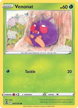 SWSH12 Silver Tempest  001/195 Venonat  - Common