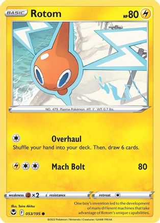 SWSH12 Silver Tempest  053/195 Rotom  - Reverse Holofoil - Common