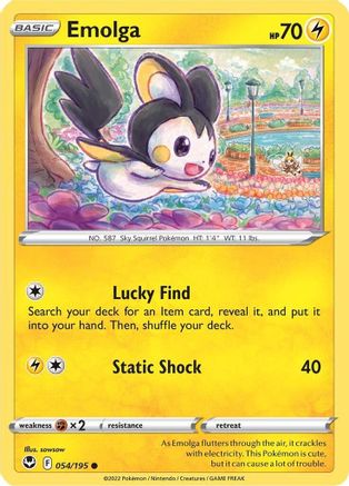 SWSH12 Silver Tempest  054/195 Emolga  - Common