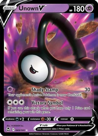 SWSH12 Silver Tempest  065/195 Unown V  - Holofoil - Ultra Rare