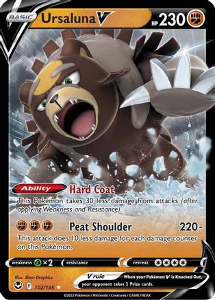 SWSH12 Silver Tempest  102/195 Ursaluna V  - Holofoil - Ultra Rare