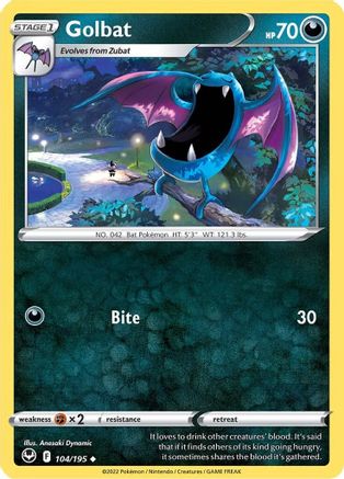 SWSH12 Silver Tempest  104/195 Golbat  - Reverse Holofoil - Uncommon