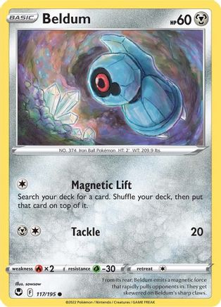 SWSH12 Silver Tempest  117/195 Beldum  - Reverse Holofoil - Common