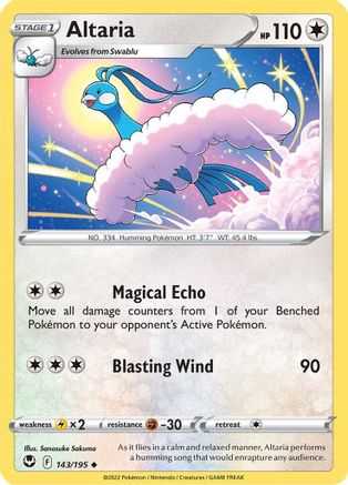 SWSH12 Silver Tempest  143/195 Altaria  - Uncommon