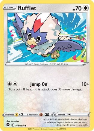 SWSH12 Silver Tempest  148/195 Rufflet  - Reverse Holofoil - Common