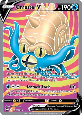 SWSH12 Silver Tempest  174/195 Omastar V (Full Art)  - Holofoil - Ultra Rare