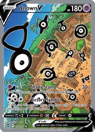SWSH12 Silver Tempest  177/195 Unown V (Alternate Full Art)  - Holofoil - Ultra Rare