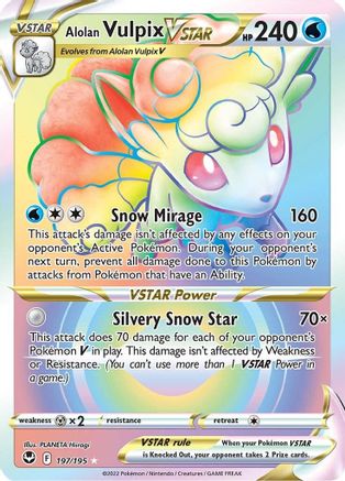 SWSH12 Silver Tempest  197/195 Alolan Vulpix VSTAR (Secret)  - Holofoil - Secret Rare