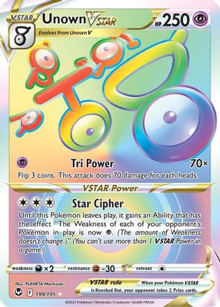 SWSH12 Silver Tempest  199/195 Unown VSTAR (Secret)  - Holofoil - Secret Rare