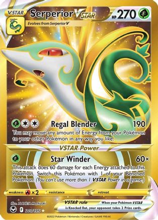 SWSH12 Silver Tempest  210/195 Serperior VSTAR (Secret) (210)  - Holofoil - Secret Rare