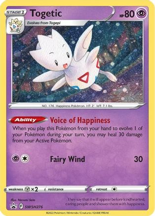 SWSH Sword & Shield Promo Cards  SWSH276 Togetic  - Holofoil - Promo