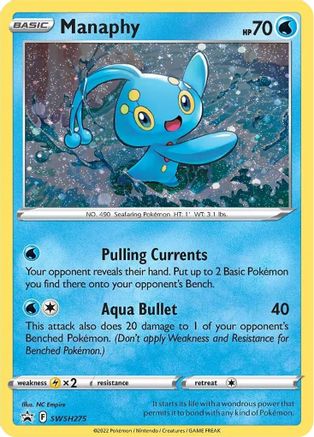 SWSH Sword & Shield Promo Cards  SWSH275 Manaphy  - Holofoil - Promo