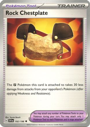 SV01 Scarlet & Violet Base Set  192/198 Rock Chestplate  - Reverse Holofoil - Uncommon