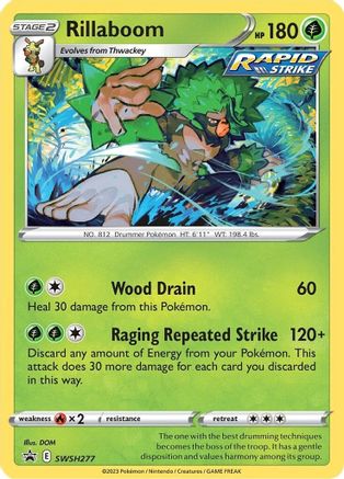 SWSH Sword & Shield Promo Cards  SWSH277 Rillaboom  - Holofoil - Promo