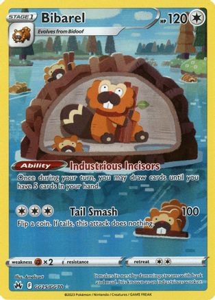 Crown Zenith Galarian Gallery  GG25/GG70 Bibarel  - Holofoil - Ultra Rare
