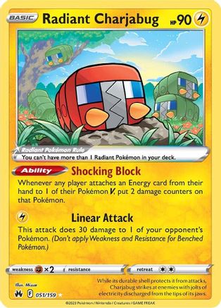 Crown Zenith  051/159 Radiant Charjabug  - Holofoil - Radiant Rare