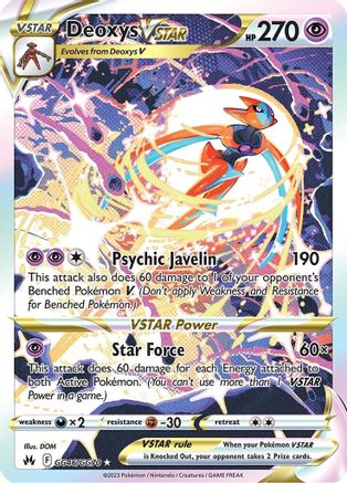 Crown Zenith Galarian Gallery  GG46/GG70 Deoxys VSTAR  - Holofoil - Ultra Rare