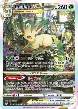 Crown Zenith Galarian Gallery  GG35/GG70 Leafeon VSTAR  - Holofoil - Ultra Rare