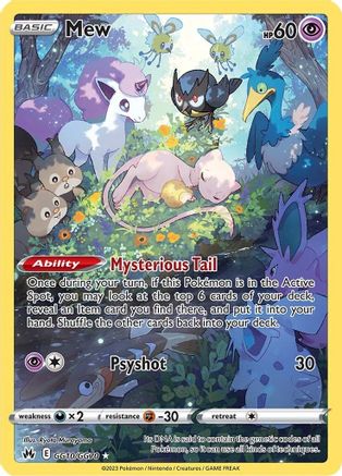 Crown Zenith Galarian Gallery  GG10/GG70 Mew  - Holofoil - Ultra Rare